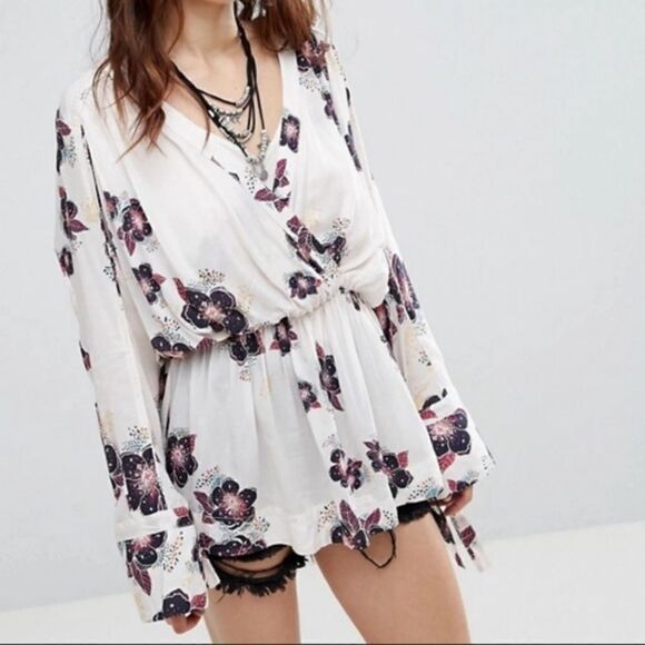 Free People Tuscan Dreams Floral Mini Dress Small - Picture 1 of 15
